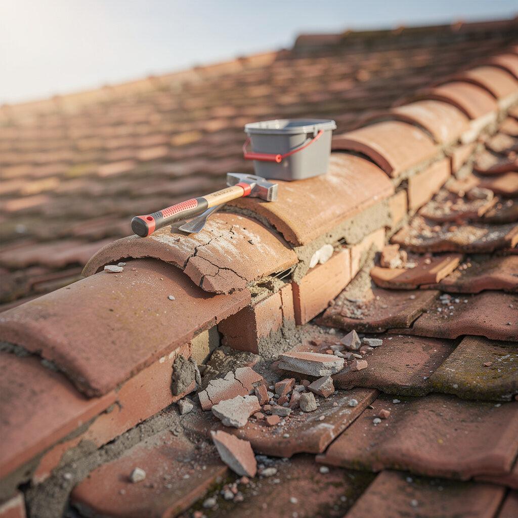 Dachreparatur bei beschädigten Steinen
